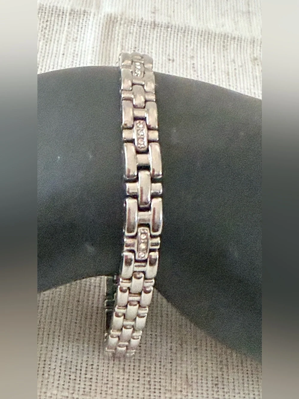Citizen Silver Link Bracelet with Crystal Accents